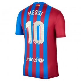 Jalkapallo Pelipaidat FC Barcelona Lionel Messi 10 Kotipaita 2021-2022 Lyhythihainen